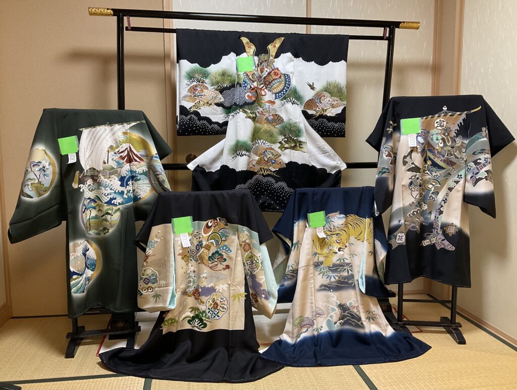 男児祝着　展示風景　｜染と呉服はっとり