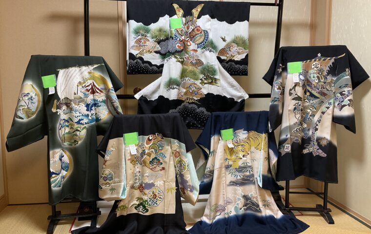 男児祝着　展示風景　｜染と呉服はっとり