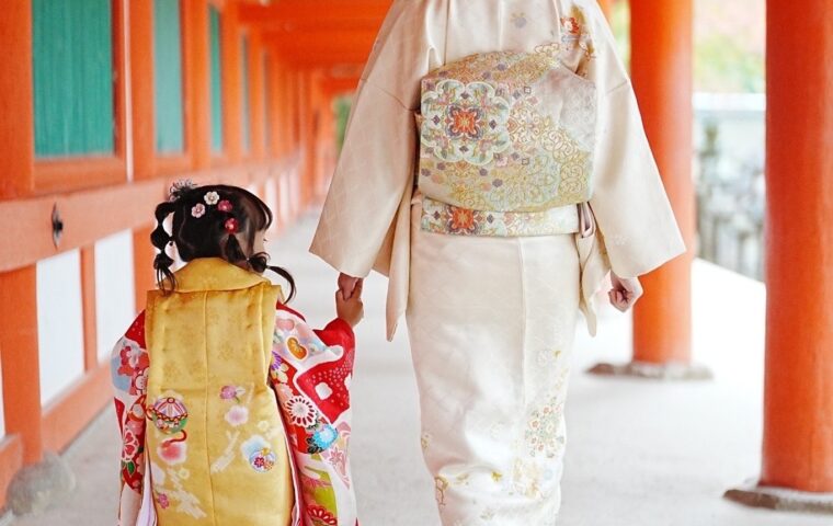 七五三の着物 初着　産着　母子の風景　｜染と呉服はっとり　