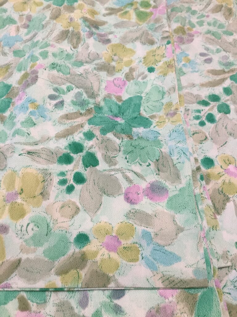 小紋 草花ロウケツ染 解き洗い張り