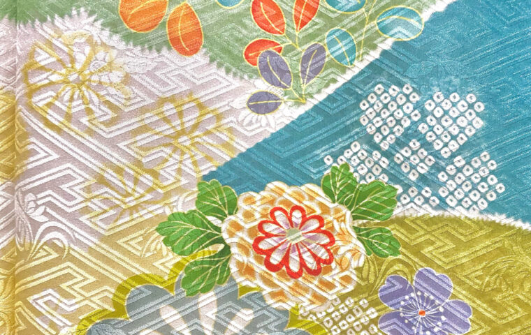 振袖　絞りに友禅　｜染と呉服はっとり