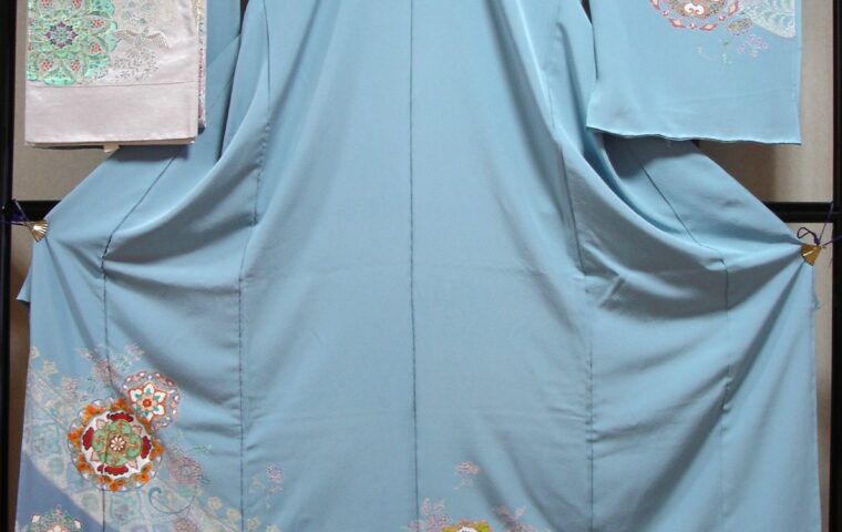 訪問着　正倉院華文にロウケツ染　袋帯