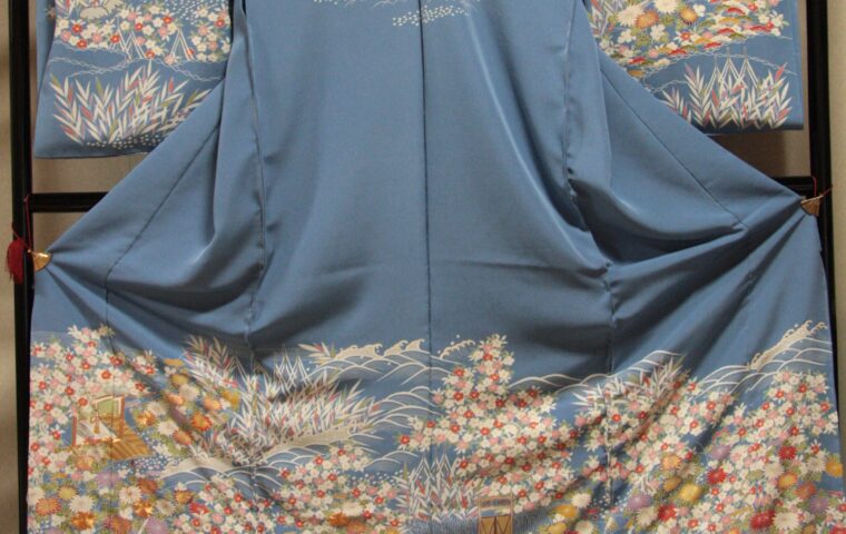 訪問着　ブルー地御所解
