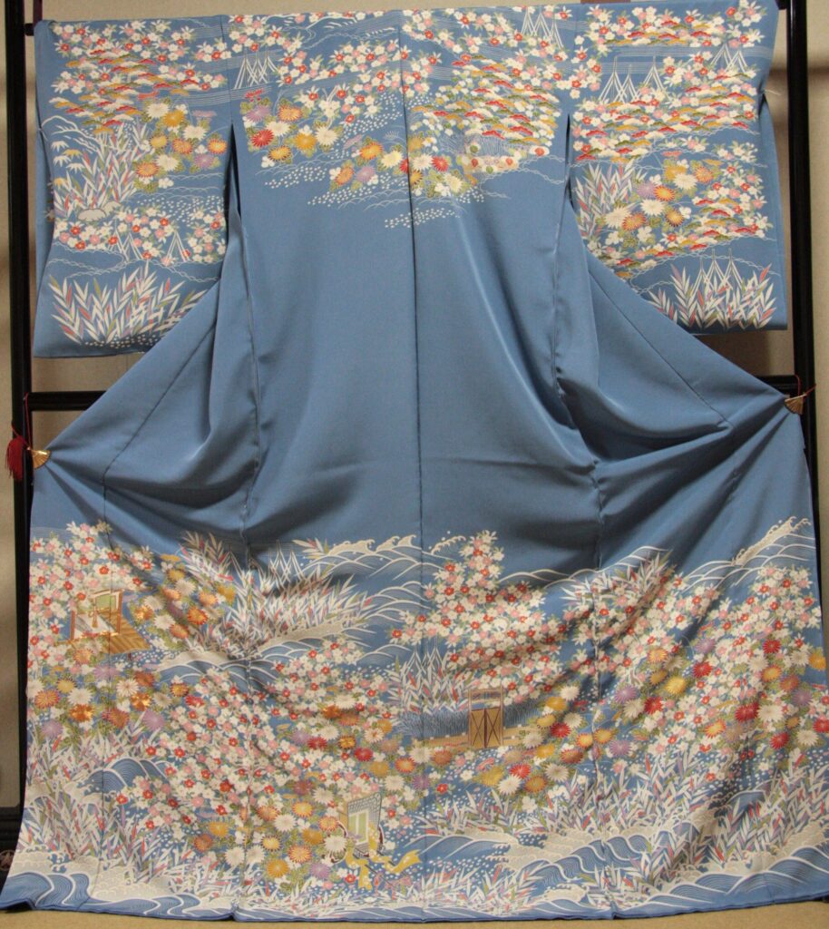 訪問着　ブルー地御所解