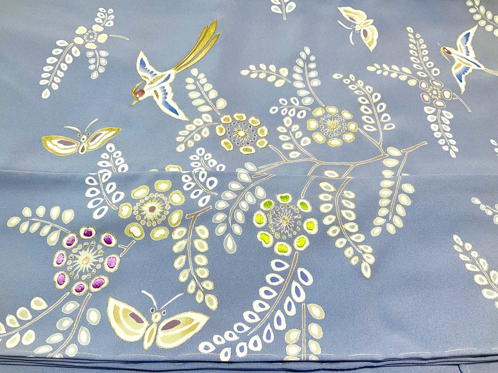 訪問着 正倉院 花喰い鳥
